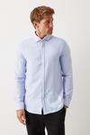 Burton Blue Tailored Fit Long Sleeve Puppytooth Cutaway Collar Shirt thumbnail 1