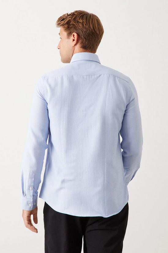 Burton Blue Tailored Fit Long Sleeve Puppytooth Cutaway Collar Shirt 3