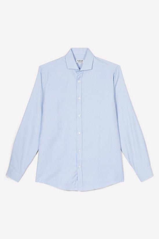 Burton Blue Tailored Fit Long Sleeve Puppytooth Cutaway Collar Shirt 5