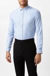 Burton Blue Slim Fit Long Sleeve Puppytooth Shirt thumbnail 1