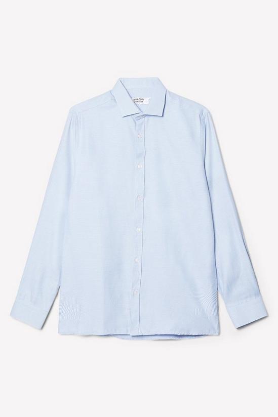 Burton Blue Slim Fit Long Sleeve Puppytooth Shirt 5
