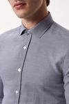 Burton Navy Slim Fit Long Sleeve Puppytooth Shirt thumbnail 4