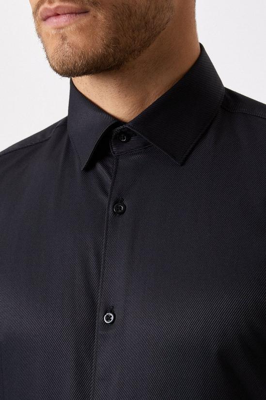 Burton Black Slim Fit Twill Point Collar Shirt 4