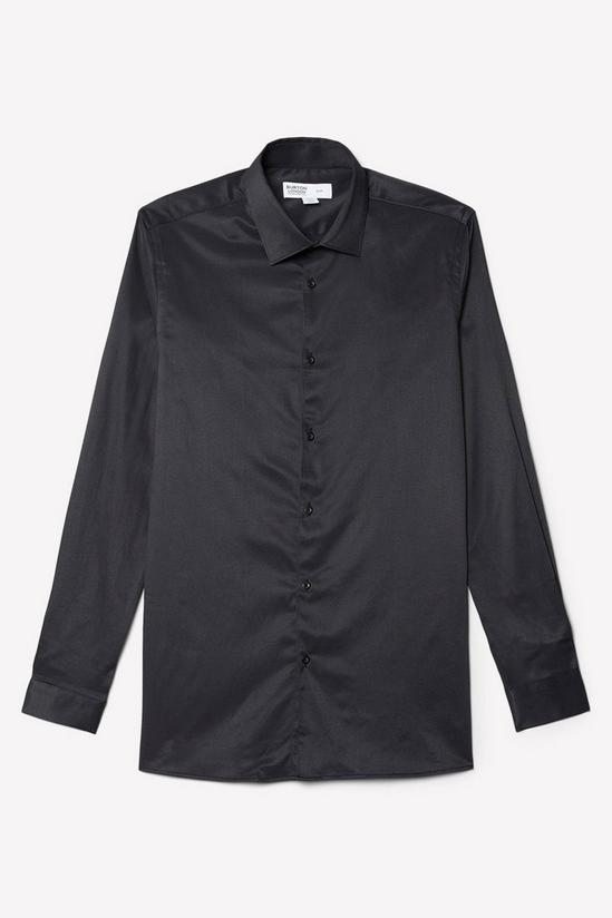 Burton Black Slim Fit Twill Point Collar Shirt 5