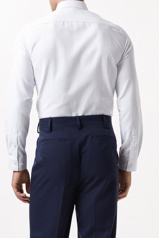 Burton White Slim Fit Long Sleeve Checked Collar Shirt 3