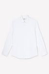 Burton White Slim Fit Long Sleeve Checked Collar Shirt thumbnail 5