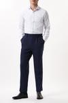 Burton White Tailored Fit Long Sleeve Grid Checked Cutaway Collar Shirt thumbnail 2