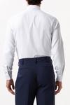 Burton White Tailored Fit Long Sleeve Grid Checked Cutaway Collar Shirt thumbnail 3