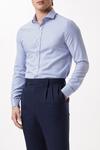 Burton Blue Slim Fit Long Sleeve Checked Collar Shirt thumbnail 1