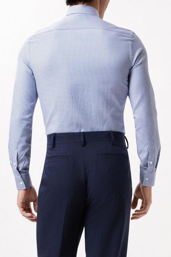 Burton Blue Slim Fit Long Sleeve Checked Collar Shirt 3