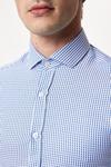 Burton Blue Slim Fit Long Sleeve Checked Collar Shirt thumbnail 4
