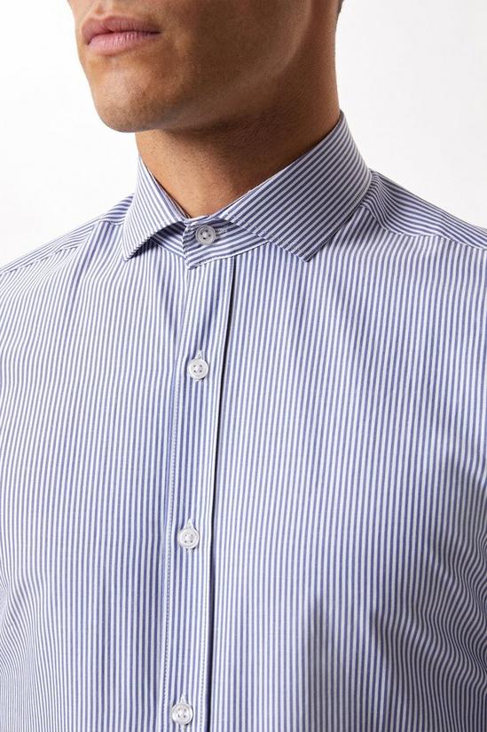 Burton Blue Tailored Fit Long Sleeve Striped Shirt 4