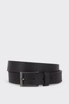 Burton Slim Fit Black Leather Grid Textured Belt thumbnail 1