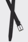 Burton Slim Fit Black Leather Grid Textured Belt thumbnail 2