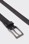 Burton Slim Fit Black Leather Grid Textured Belt thumbnail 3