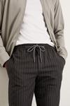Burton Slim Fit Charcoal Pinstripe Drawstring Trousers thumbnail 4