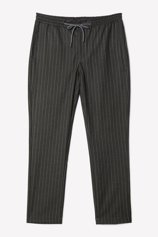 Burton Slim Fit Charcoal Pinstripe Drawstring Trousers 5