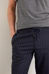 Burton Slim Fit Navy Pinstripe Drawstring Trousers thumbnail 4
