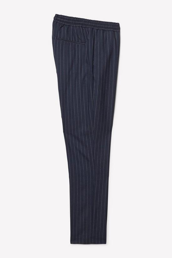 Burton Slim Fit Navy Pinstripe Drawstring Trousers 5