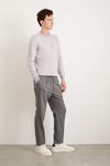 Burton Slim Fit Pleat Micro Check Charcoal Trousers thumbnail 1