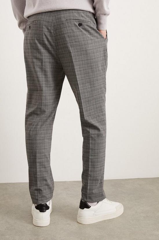 Burton Slim Fit Pleat Micro Check Charcoal Trousers 3