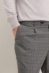Burton Slim Fit Pleat Micro Check Charcoal Trousers thumbnail 4