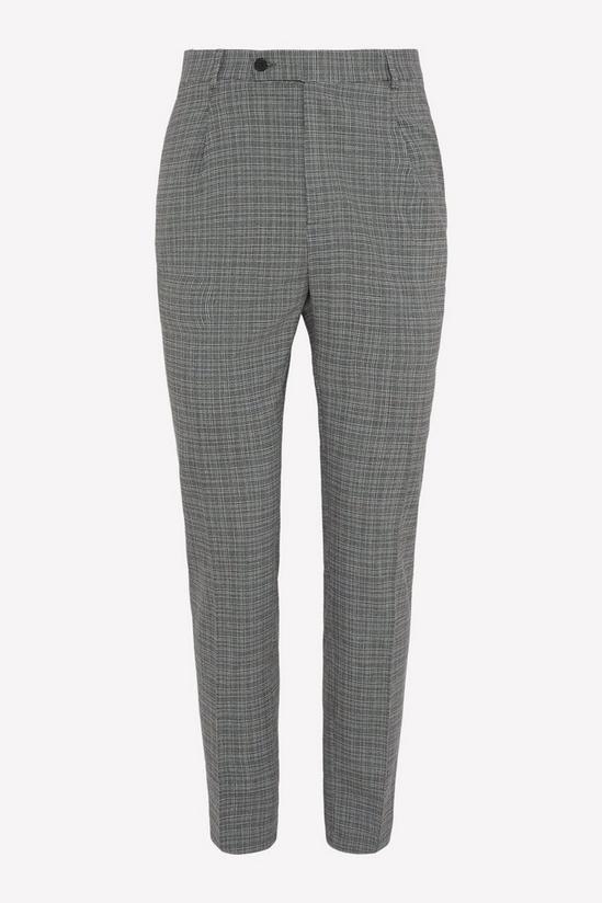 Burton Slim Fit Pleat Micro Check Charcoal Trousers 5