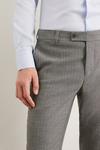 Burton Slim Fit Grey Herringbone Smart Trousers thumbnail 4