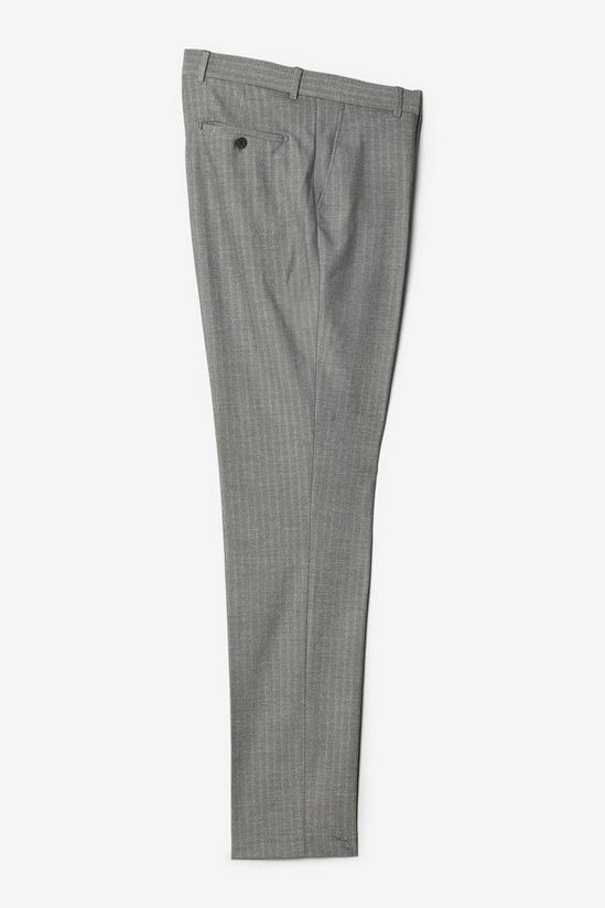 Burton Slim Fit Grey Herringbone Smart Trousers 5