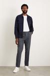 Burton Slim Fit Navy Textured Smart Trousers thumbnail 1