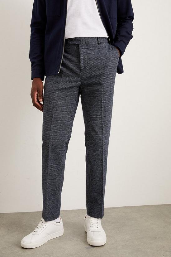 Burton Slim Fit Navy Textured Smart Trousers 2