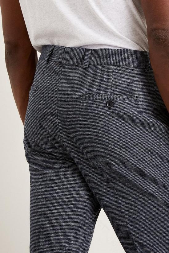 Burton Slim Fit Navy Textured Smart Trousers 4