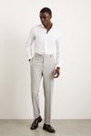 Burton Regular Fit Grey Check Smart Trousers thumbnail 1