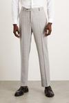 Burton Regular Fit Grey Check Smart Trousers thumbnail 2