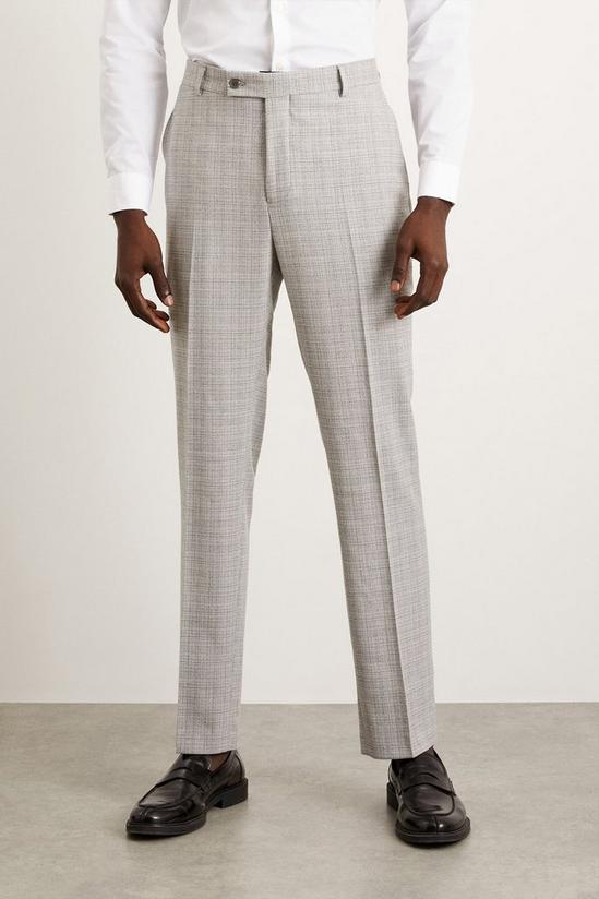 Burton Regular Fit Grey Check Smart Trousers 2