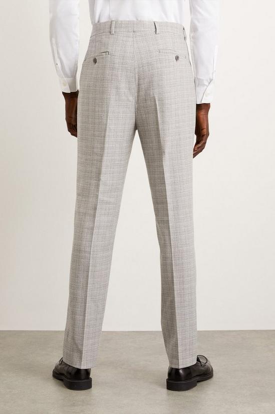 Burton Regular Fit Grey Check Smart Trousers 3