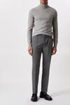 Burton Plus Slim Fit Micro Check Charcoal Trousers thumbnail 1
