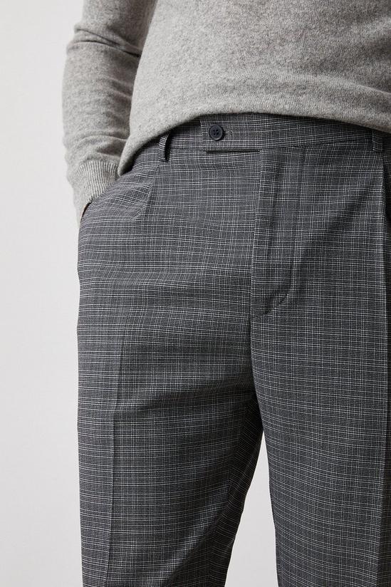 Burton Plus Slim Fit Micro Check Charcoal Trousers 4