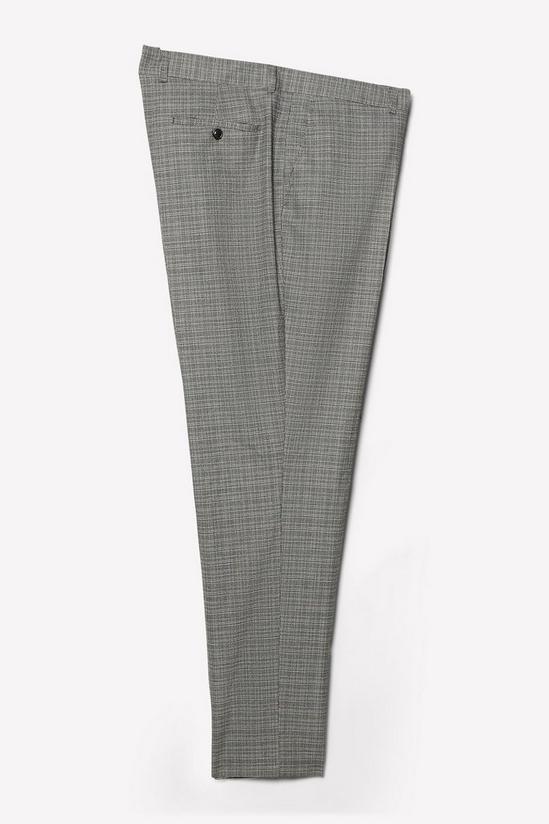 Burton Plus Slim Fit Micro Check Charcoal Trousers 5