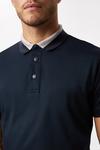 Burton Navy Two Tone Collar Polo Shirt thumbnail 4