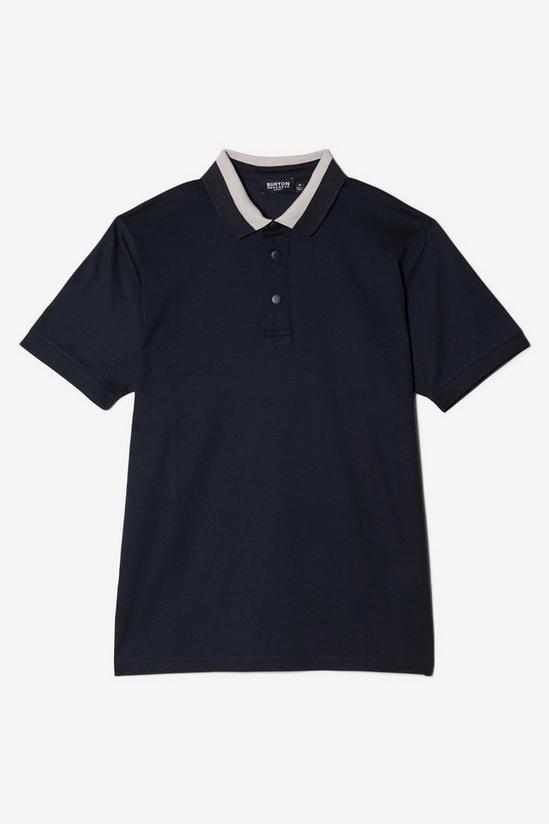 Burton Navy Two Tone Collar Polo Shirt 5