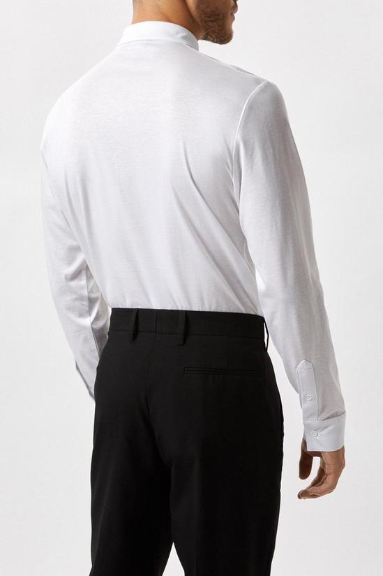 Burton White Mercerised Cotton Jersey Long Sleeve Shirt 3
