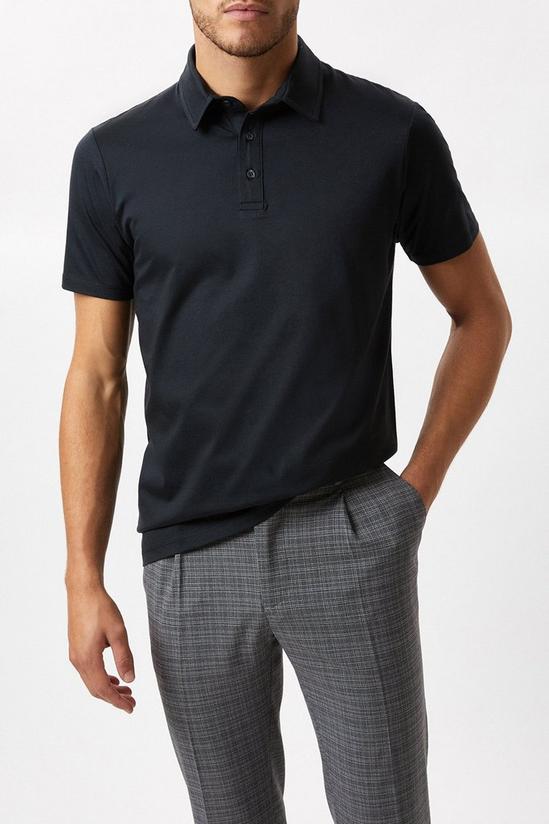 Burton Black Premium Mercerised Cotton Polo Shirt 1