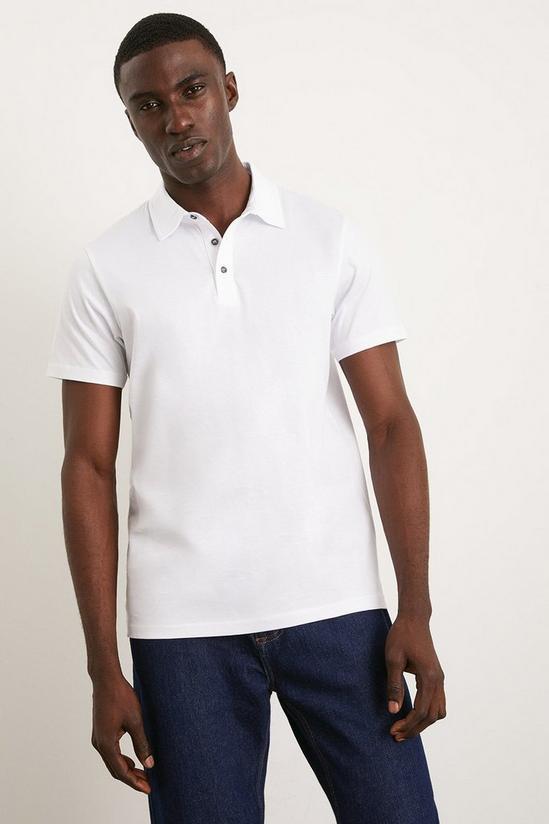 Burton White Premium Mercerised Cotton Polo Shirt 1