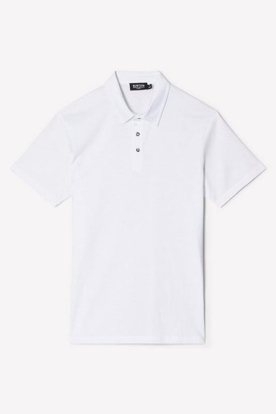 Burton White Premium Mercerised Cotton Polo Shirt 5