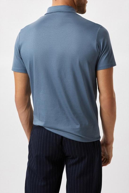 Burton Blue Premium Mercerised Cotton Polo Shirt 3