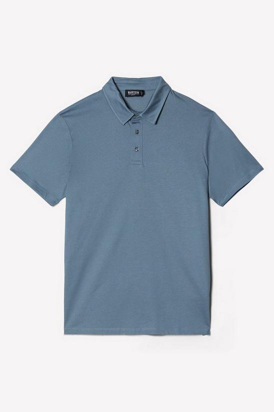Burton Blue Premium Mercerised Cotton Polo Shirt 5