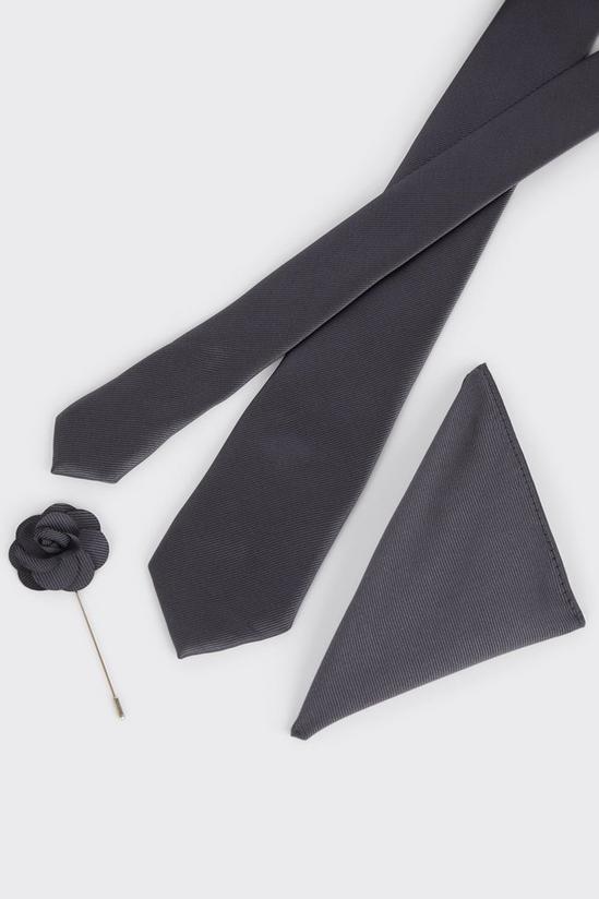 Burton Slate Wedding Tie Set With Matching Lapel Pin 2