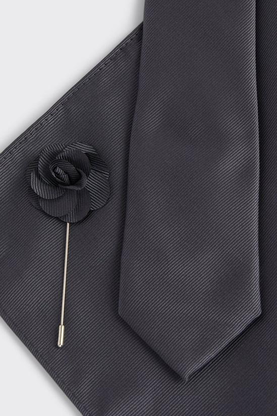 Burton Slate Wedding Tie Set With Matching Lapel Pin 3