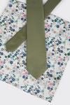 Burton Sage Green Tie And Ditsy Floral Pocket Square Set thumbnail 3